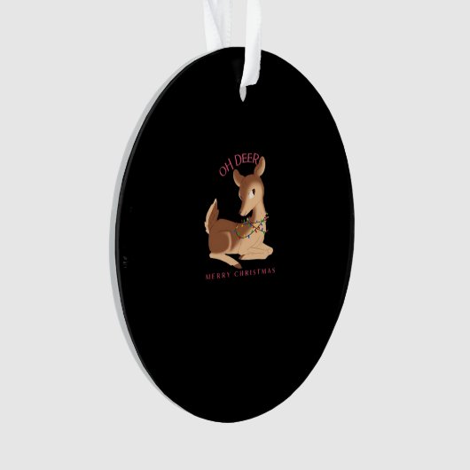 Oh Deer Christmas Modern Design オーナメント (正面)