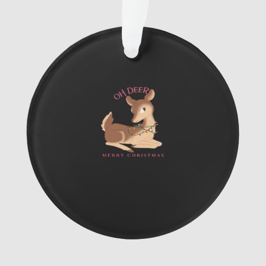 Oh Deer Christmas Modern Design オーナメント (正面)