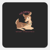 Oh Deer Christmas Modern Design  スクエアシール (正面)