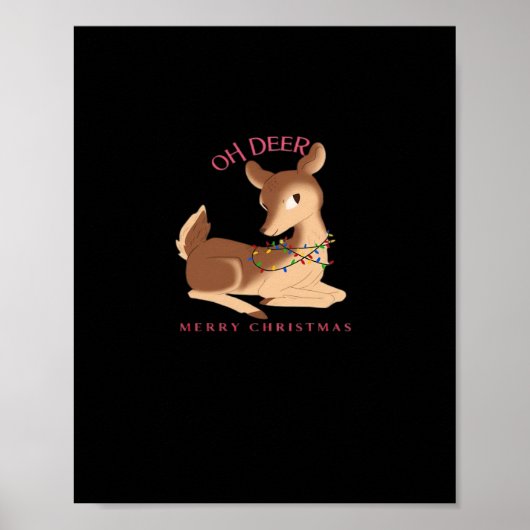 Oh Deer Christmas Modern Design  ポスター (正面)