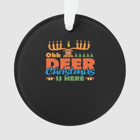 Oh Deer Christmas Too Classic HoliAcrylic Ornament オーナメント (正面)