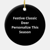 Oh Deer Christmas Too Classic Holiday StylOrnament セラミックオーナメント (裏面)