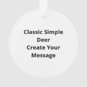 Oh Deer Classic Simple Design オーナメント (裏面)