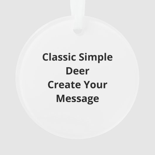 Oh Deer Classic Simple Design オーナメント (裏面)
