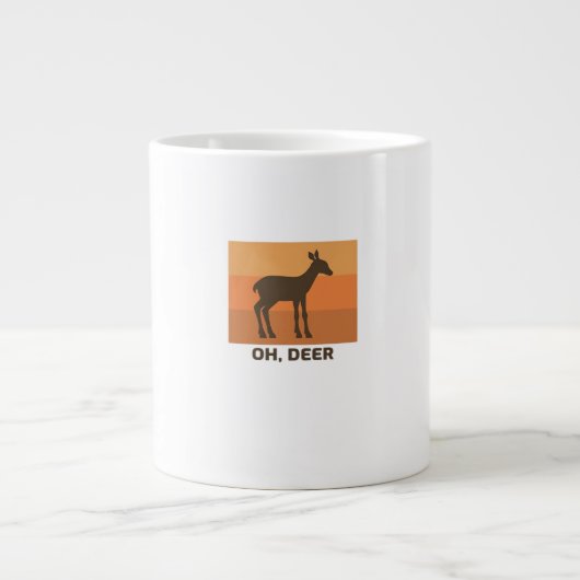 Oh Deer Classic Simple Design ジャンボコーヒーマグカップ (正面)