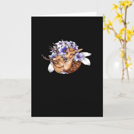 Oh Deer Clean Minimal Style カード (黄色い花)