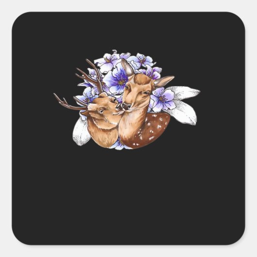 Oh Deer Clean Minimal Style  スクエアシール (正面)