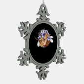 Oh Deer Clean Minimal Style  スノーフレークピューターオーナメント (左)