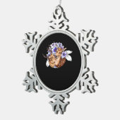 Oh Deer Clean Minimal Style  スノーフレークピューターオーナメント (右)