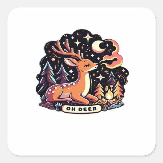 Oh Deer Contemporary Graphic Vibe  スクエアシール (正面)