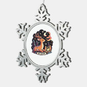 Oh Deer Contemporary Graphic Vibe スノーフレークピューターオーナメント (右)