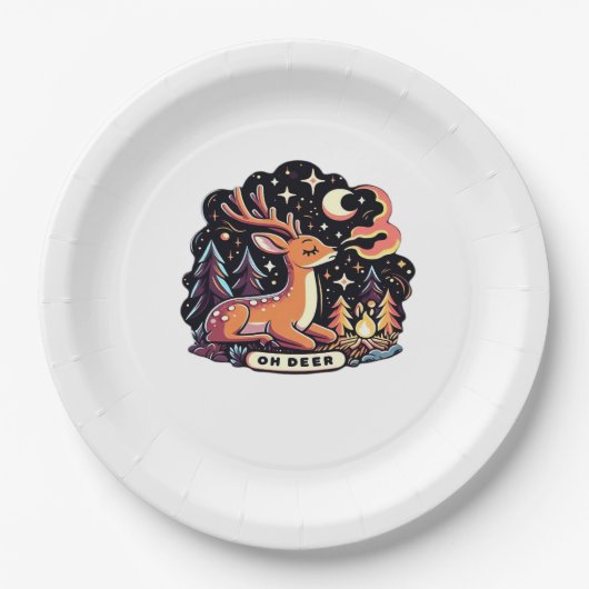 Oh Deer Contemporary Graphic Vibe  ペーパープレート (正面)
