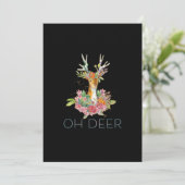 Oh Deer Cute Colorful Deer MinimaFlat Holiday Card シーズンカード (スタンド正面)