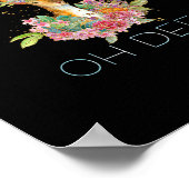 Oh Deer Cute Colorful Deer Minimal Design  ポスター (角)