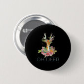 Oh Deer Cute Colorful Deer Minimal Design  缶バッジ (正面&裏面)
