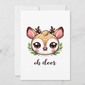 Oh Deer Cute Deer Minimal Design シーズンカード