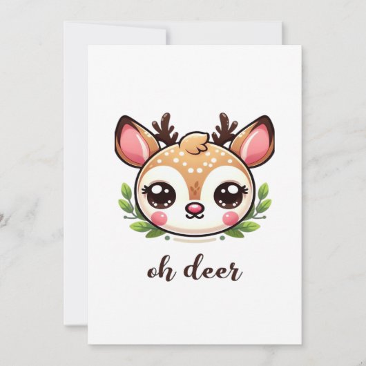 Oh Deer Cute Deer Minimal Design シーズンカード (正面)