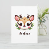Oh Deer Cute Deer Minimal Design シーズンカード (スタンド正面)