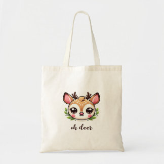 Oh Deer Cute Deer Minimal Design トートバッグ