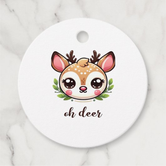 Oh Deer Cute Deer Minimal Design フェイバータグ (正面)