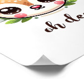 Oh Deer Cute Deer Minimal Design  ポスター (角)