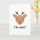 Oh Deer Deer Love Save The DeeFolded Greeting Card カード (黄色い花)