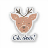 Oh Deer Deer Love Save The Deer Creative Design  シール (正面)