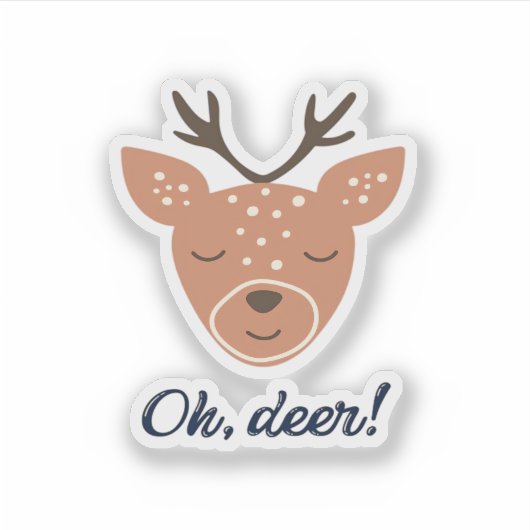 Oh Deer Deer Love Save The Deer Creative Design  シール (正面)
