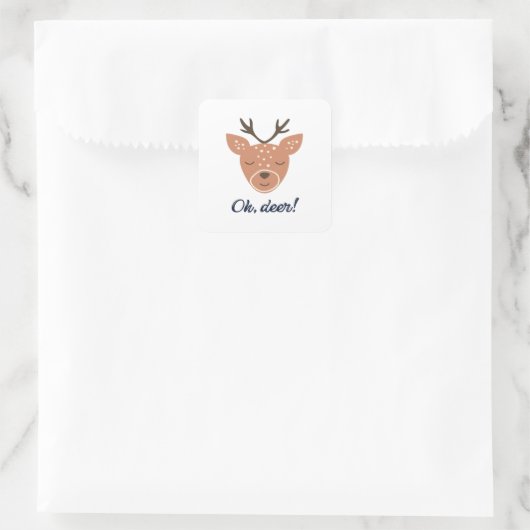 Oh Deer Deer Love Save The Deer Creative Design スクエアシール (バッグ)