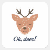 Oh Deer Deer Love Save The Deer Creative Design スクエアシール (正面)