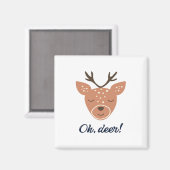 Oh Deer Deer Love Save The Deer Creative Design マグネット (正面/裏面)