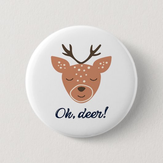 Oh Deer Deer Love Save The Deer Creative Design  缶バッジ (正面)