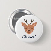 Oh Deer Deer Love Save The Deer Creative Design  缶バッジ (正面&裏面)