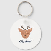 Oh Deer Deer Love Save The Deer Creative DKeychain キーホルダー (正面)