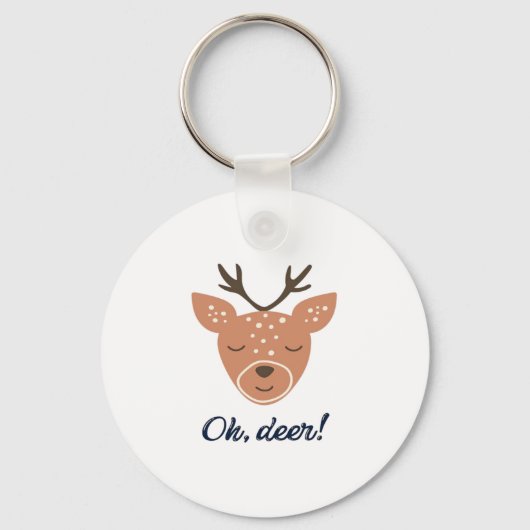 Oh Deer Deer Love Save The Deer Creative DKeychain キーホルダー (正面)