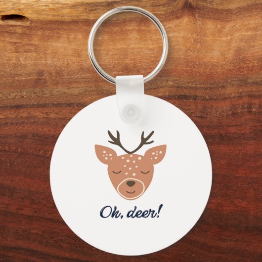 Oh Deer Deer Love Save The Deer Creative DKeychain キーホルダー (正面)