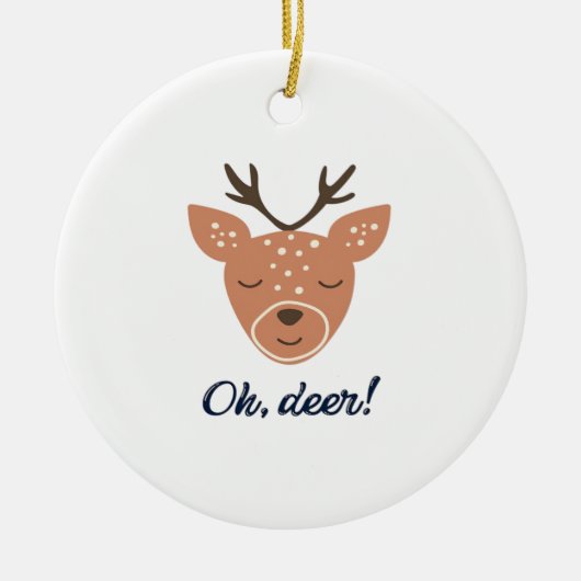 Oh Deer Deer Love Save The Deer Creative DOrnament セラミックオーナメント (正面)