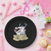 Oh Deer Drunk Reindeer Celebrating Christmas Festi ペーパープレート (パーティー)