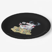 Oh Deer Drunk Reindeer Celebrating Christmas Festi ペーパープレート (アングル)