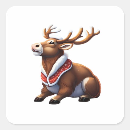 Oh Deer Energetic Modern Design スクエアシール (正面)