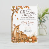 Oh Deer Fall ベビーシャワー 招待状 (スタンド正面)
