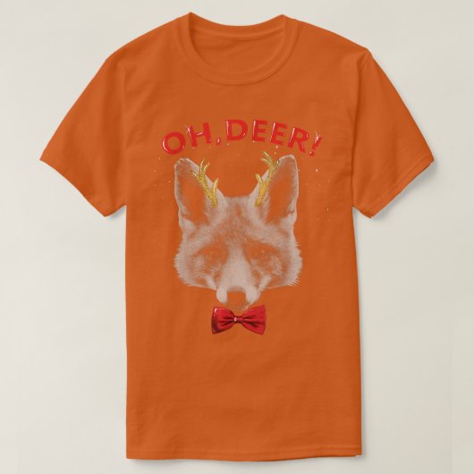 Oh Deer Fo Xmas Red Bowtie Christimas Outfit  Tシャツ (デザイン正面)