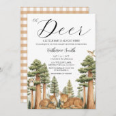 Oh Deer Forest Baby Shower Invitation 招待状 (正面/裏面)
