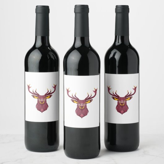 Oh Deer Fresh Modern Design  ワインラベル (ボトル)