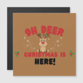 Oh Deer – Funny Reindeer Christmas Card  (正面/裏面)