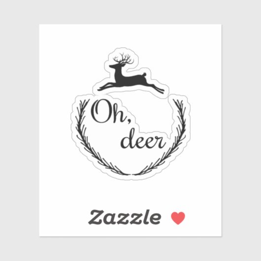 Oh Deer Funny Style Design  シール (シート)