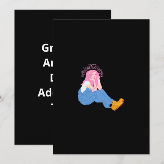 Oh Deer Graphic Artistic Design Flat Holiday Card シーズンカード (正面/裏面)