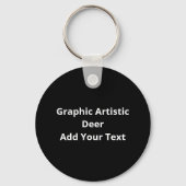 Oh Deer Graphic Artistic Design Keychain キーホルダー (裏面)