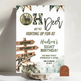 Oh Deer Hunting Camo Birthday Invitation 招待状