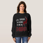 Oh Deer I'm Going To Be a Daddy Plaid Reindeer Chr スウェットシャツ (正面フル)